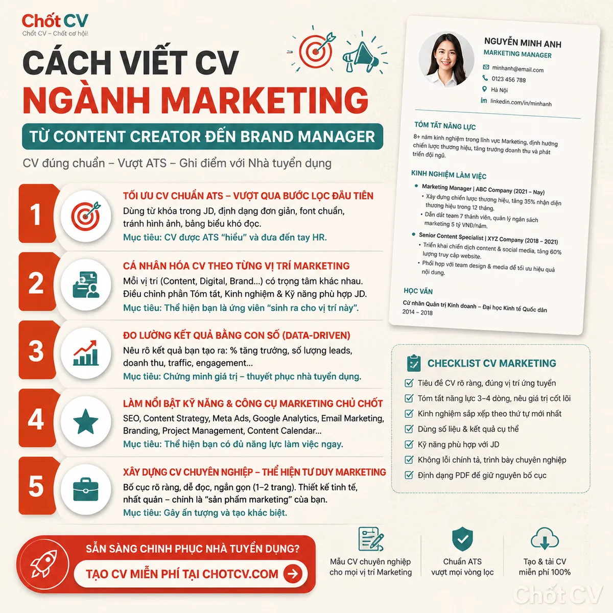 How to Write a Marketing CV — Content Creator to Brand Manager