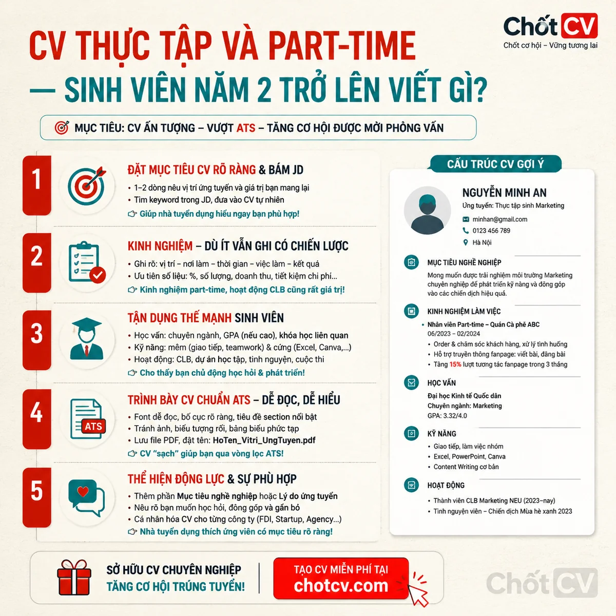 Internship & Part-Time CV — What Year-2+ Students Should Write