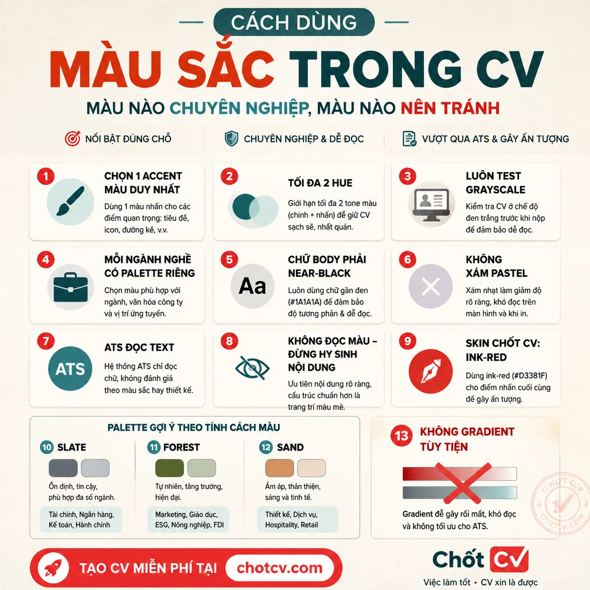 How to Use Color on a CV — Professional Palettes vs Risky Ones